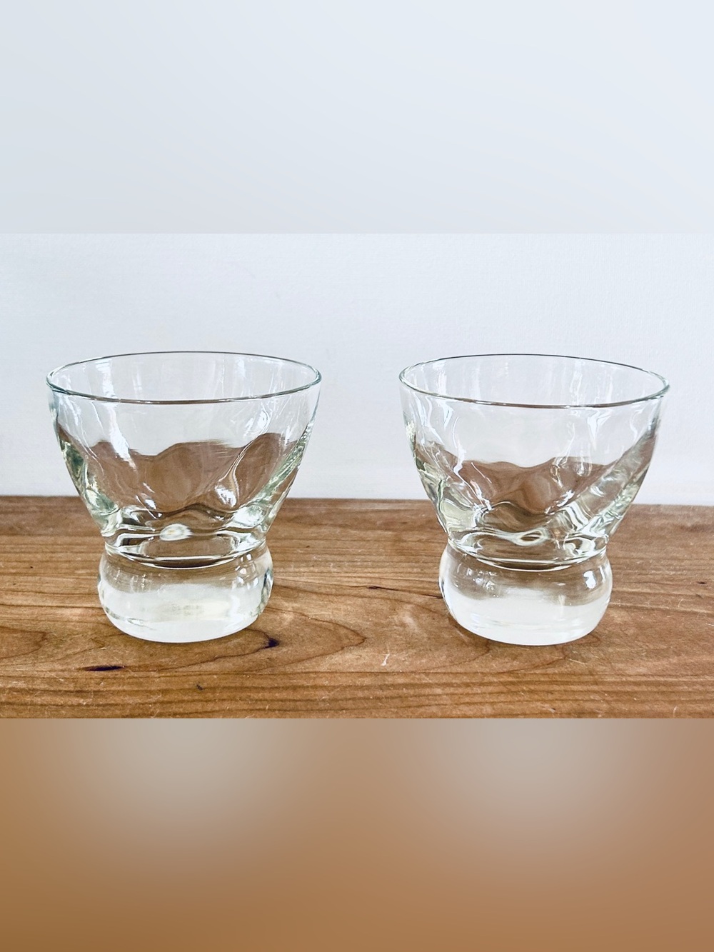 Vintage Eva Zeisel Swirl Optic Weighted Low Ball/Whiskey Glasses Set Of 3